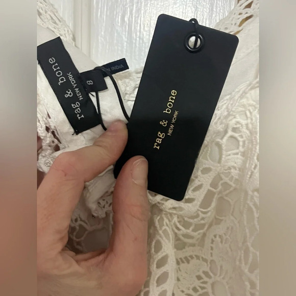 RAG & BONE Aleah Crochet V Neck Mini Dress - Picture 8 of 9